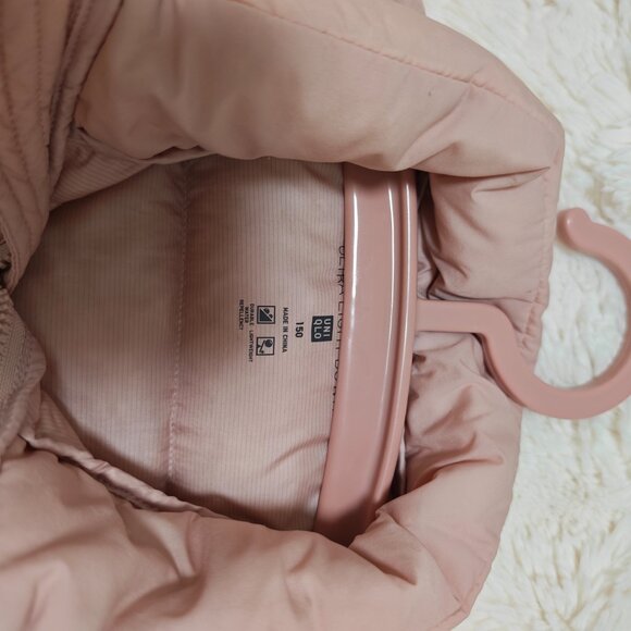 UNIQLO Kids Pink Down Puffer Jacket Lightweight Winter Coat - Picture 2 of 5